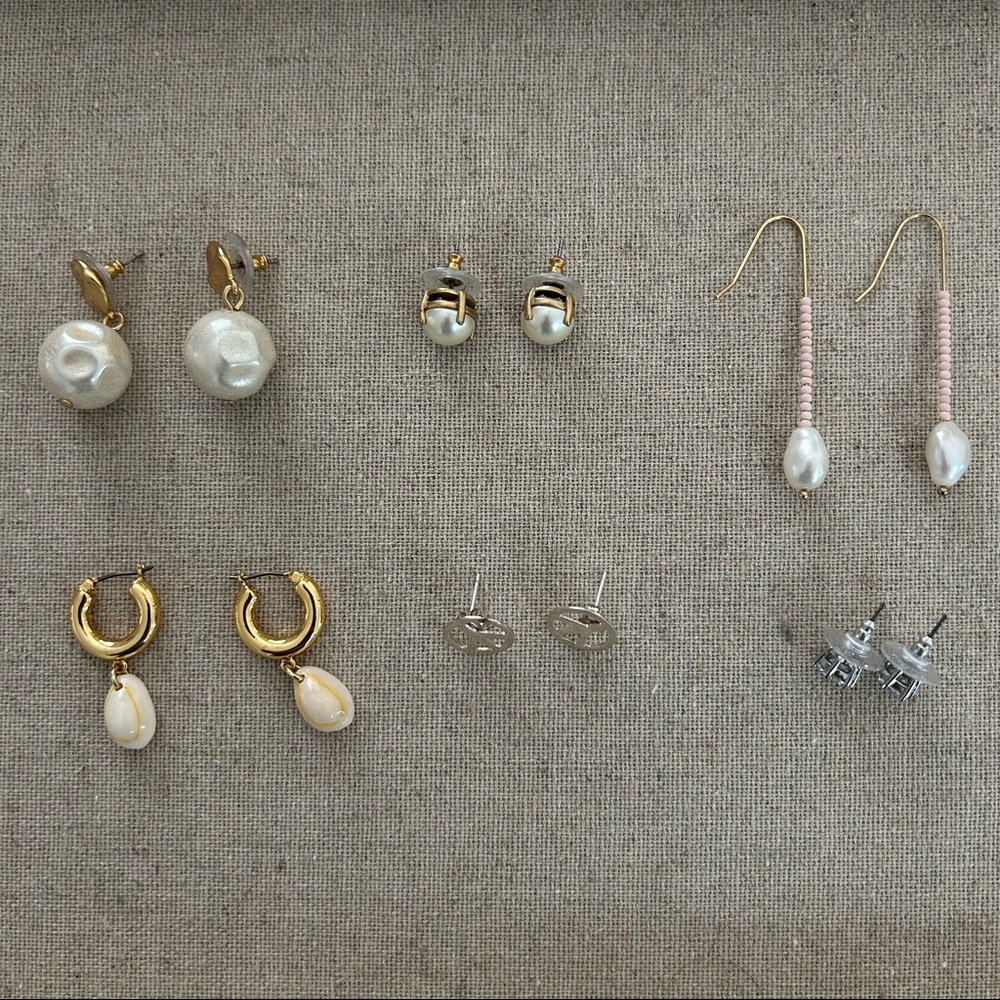 Lot of 6 pairs of earrings: J. Crew, Stella & Dot, Sterling Silver